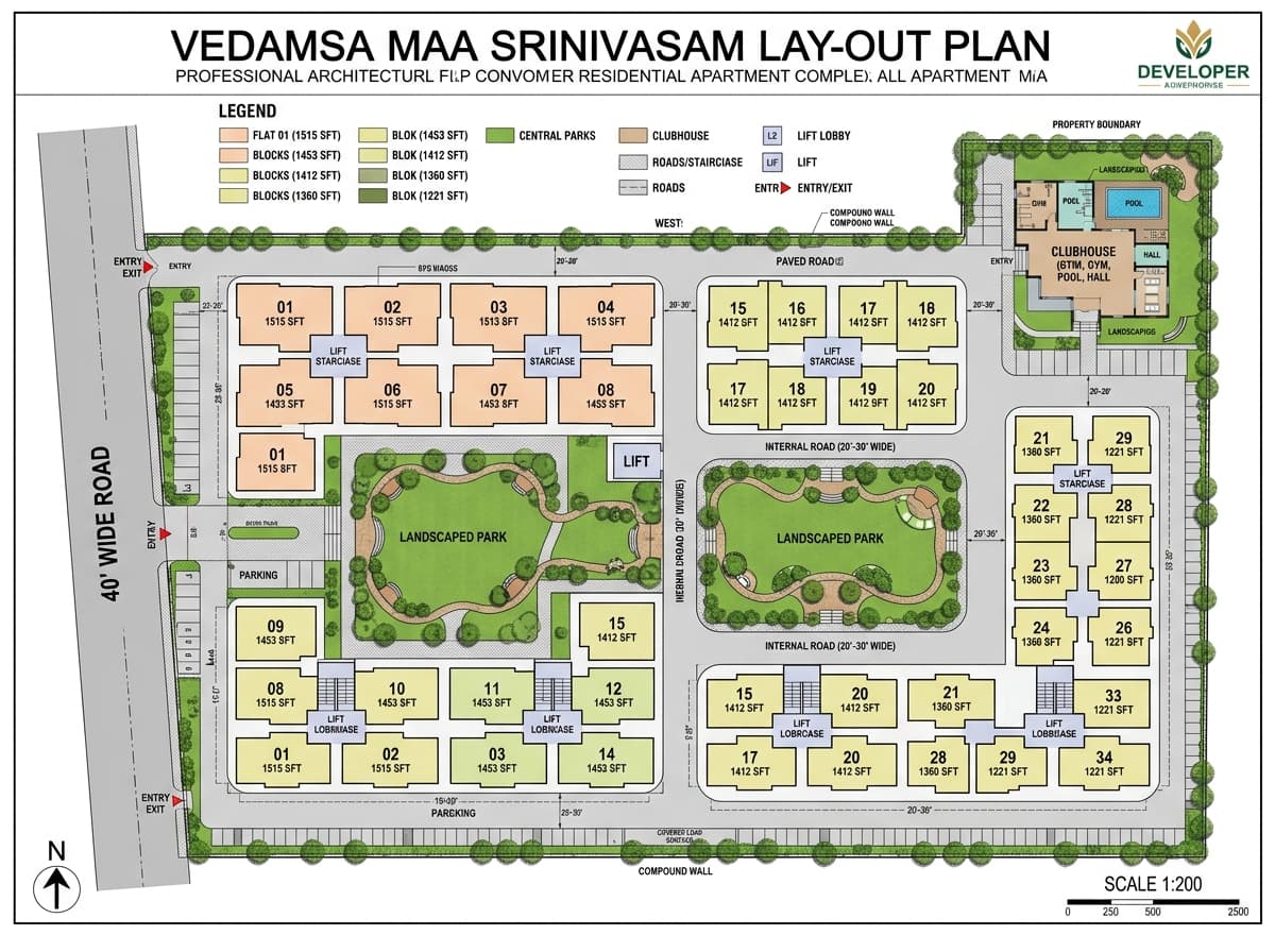 MAA Srinivasam Master Layout Plan 01 to 34